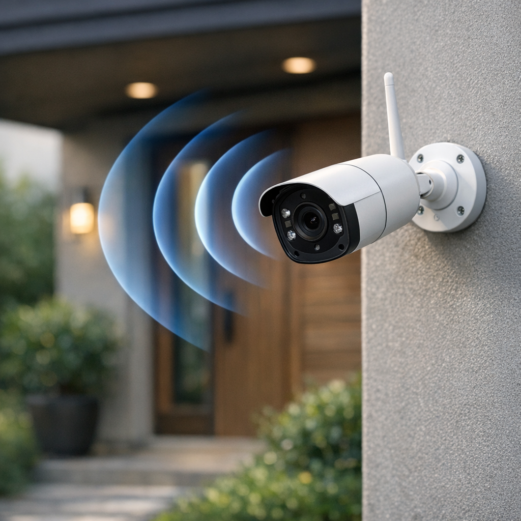 Caméra de surveillance et contrôle de sécurité dans une maison