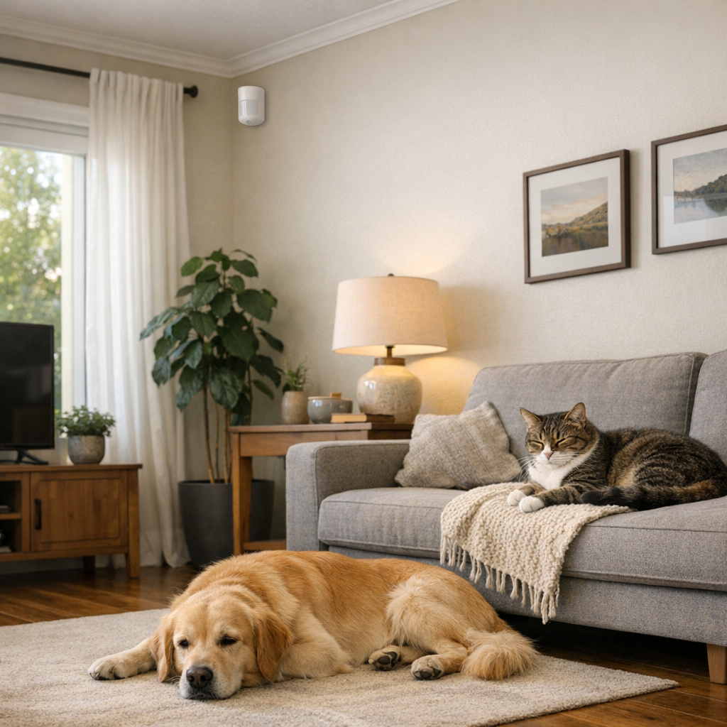 Alarme avec chien ou chat : pose et réglages utiles